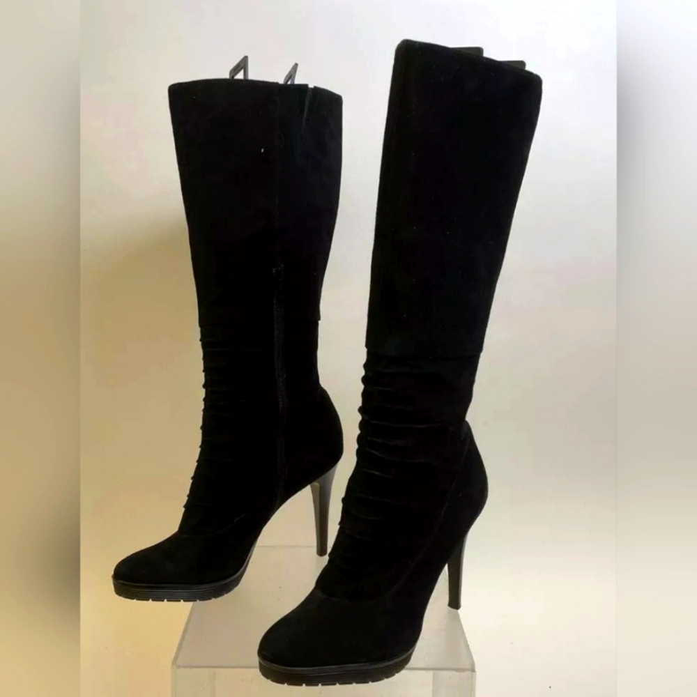 Calvin Klein CK Designer Kicky Over Knee High Heel Tall Black Boots 7.5